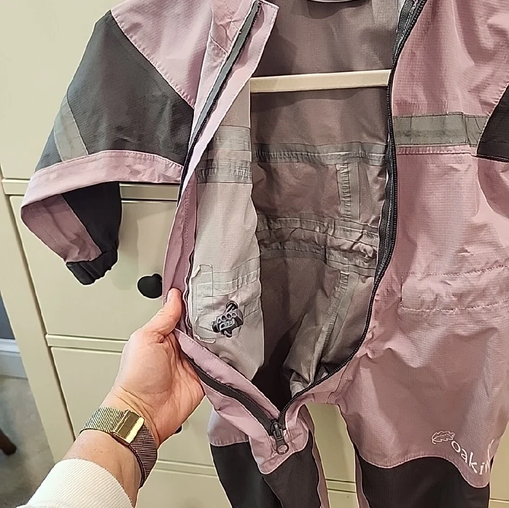 Oakiwear Lilac Waterproof Kids Rain Suit with Reflective Stripes